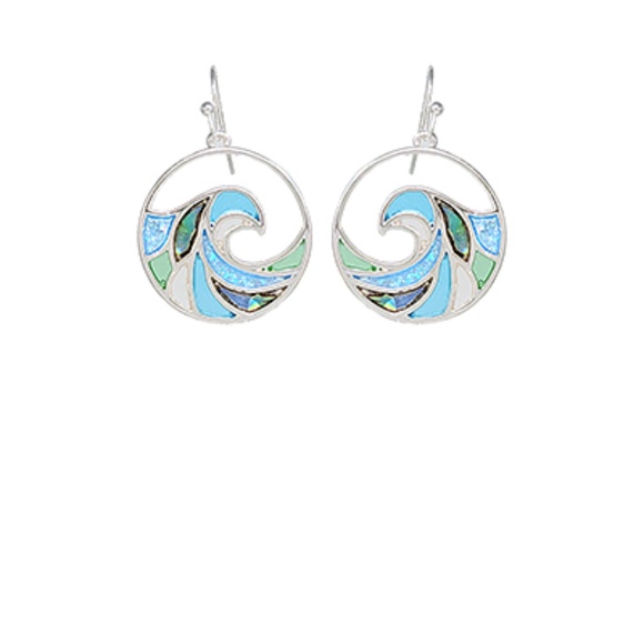 Wave Round Earrings - Picture 1 of 1